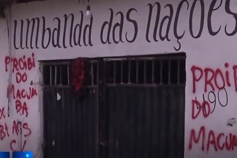 Intolerância religiosa:  Terreiro de Umbanda é ameaçado  no Ceará com pichações